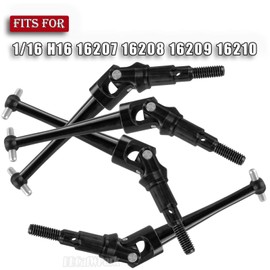 BRCatWPark Steel Drive Shaft Axles Upgrades Part for 1/16 H16 16207 16208 16209 16210,RC Front & Rear 4PCS Driveshafts CVD w/Hex Hops Up,Green