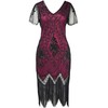 BABEYOND Plus Size 1920s Art Deco Fringed Sequin Dress Flapper