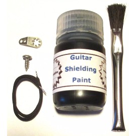 Military Grade Professional Guitar Shielding Paint KIT Conductive w/ Brush, Wire, Screw Lug