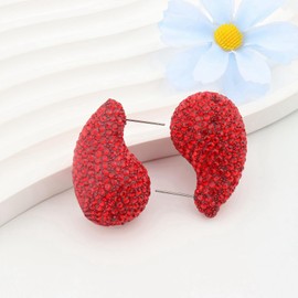 Rhinestone Chunky Hoop Earrings for Women Fairy Fashion Shining Lightweight Manifesto Charming Crystal Droplets Teardrops Dangle Earrings Wedding Bride Bridesmaid Valentine's Day Christmas Jewelry