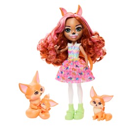 Enchantimals Filigree Fox and Animal Friends Doll with Fox Print, Perk and 2 Other Animal Friends, Includes Removable Skirt and Shoes, for Children from 4 Years, HNT60