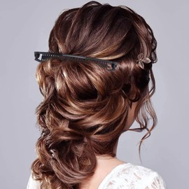 Qiansail 3Pcs Banana Hair Clips, Classic Fishtail Hair Clip Non-slip Strong Hold Fashion Combs Accessories for Women and Girls (Black, White, Coffee)