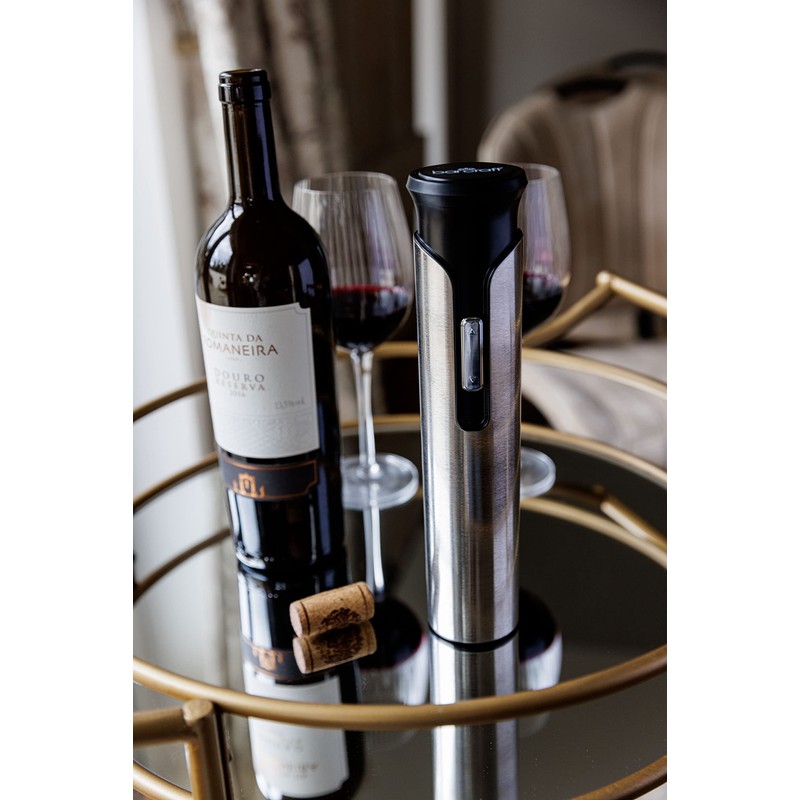 BarCraft Stainless Steel Electric Corkscrew, Gift Boxed, Silver