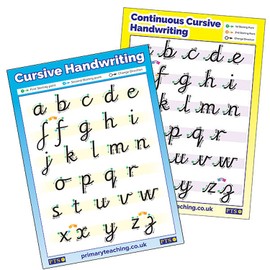 Double Sided Cursive Handwriting English Literacy Childrens Pupils School Classroom Display Wall Poster A2 Primary Teaching Services