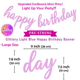 Aonor Happy Birthday Decorations - Pre-Strung Pink Light Purple Happy Birthday Banner and Paper Tassel Garland for Women Girls Birthday Party Decorations
