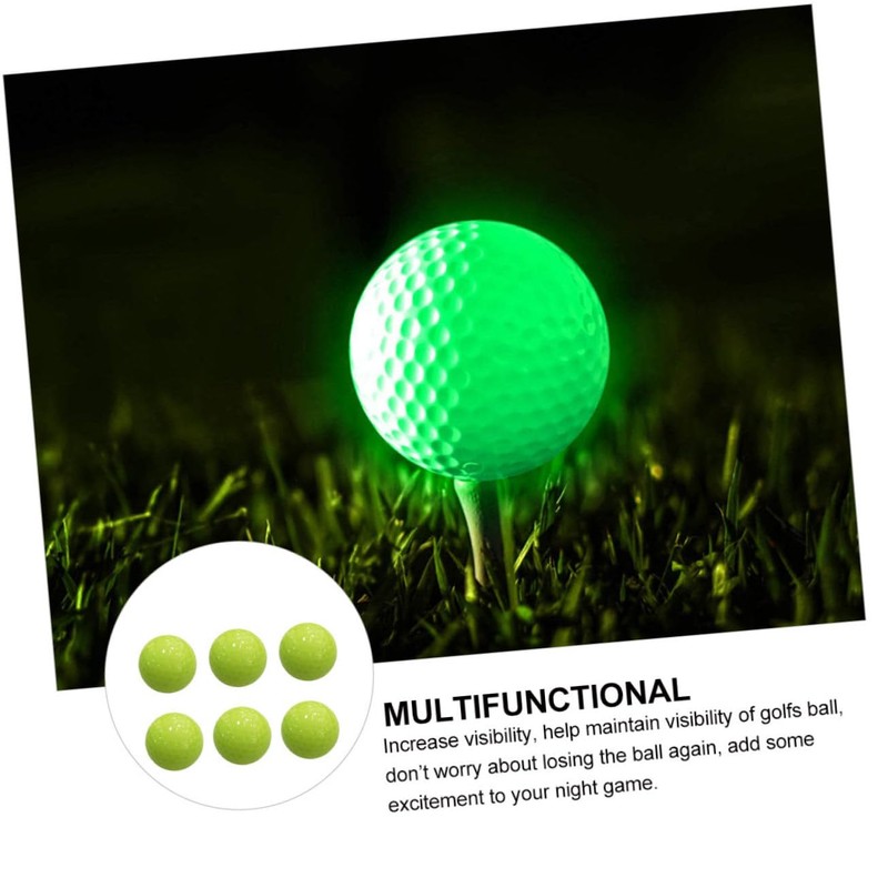 Generic 6pcs Fluorescent Glow Dark Led Golf Balls Night Practice