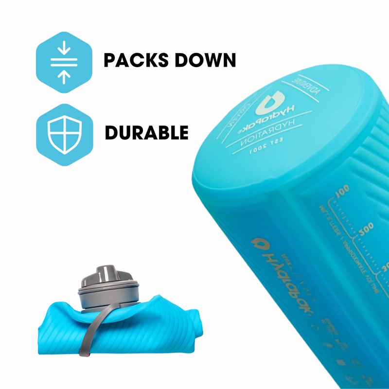 Hydrapak Flux Collapsible Bottle, 1 Litre, Malibu Blue