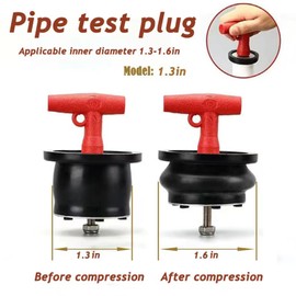 JIAPEIYI Pipe Pressure Test Plug,Rubber Expansion Plug,Inflatable Pipe Plug,Test Plug Plumbing,Pipe Plugs Rubber. (1-1/4 inch), Black