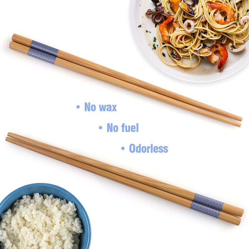 GLAMFIELDS Reusable Chopsticks Japanese Natural Bamboo Classic Style 5 Pairs