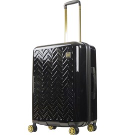 FUL Grove Rolling Luggage, Hardshell Suitcase with Spinner Wheels, Black, 27 Inch