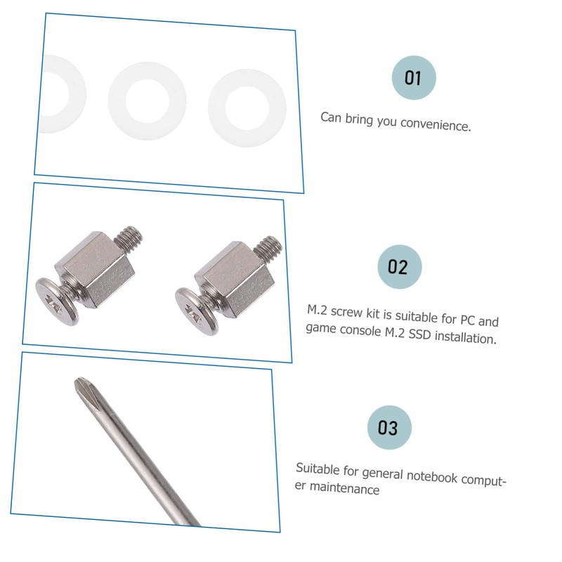 Operitacx 1 Set SSD Mounting Screw Kit Stainless Steel Motherboard