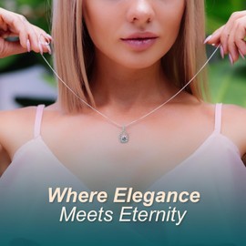 Díamora Moissanite Teardrop Pendant Necklace,1-3 Carat 925 Sterling Silver, Wedding Gift for Wife, Birthday Jewelry for Women, Collares de Mujer- 3CT