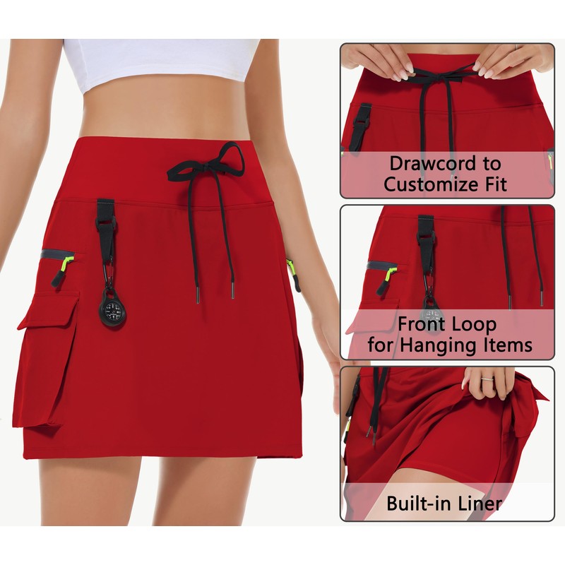 MIVEI - Falda tipo cargo para mujer, con bolsillos con