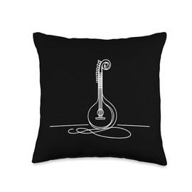 Sitars Line Art For Musicians Sitar Throw Pillow