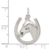 FB JEWELS Solid 925 Sterling Silver Horseshoe Horse Head Pendant