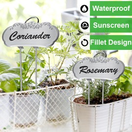 TCYPUHL 50 Packs Metal Plant Labels, Tall Outdoor Garden Markers for Flowers, Fruits and Vegetables, 304 Stainless Steel Weatherproof Signs (4" x 1.9", Silver)