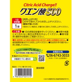 井藤漢方製薬 クエン酸 500 スティック 約24日分 2gX24袋 クエン酸食用 レモン風味 クエン酸サプリメント