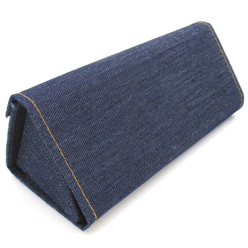 KKD Stylish Denim Glasses Hard Case, Triangle, Foldable, Simple, Storage,