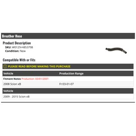 Breather Hose - Compatible with 2008-2015 Scion xB