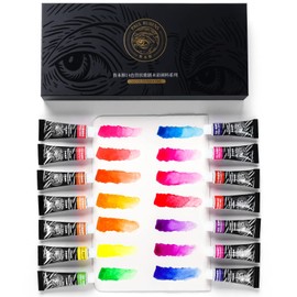 Paul Rubens Watercolour Paint Set, 14 Neon Colours x 5ml Tubes, Highly Pigmented & Non-Toxic Watercolour Tubes Ideal for Comic, Illustration, for Artist, Hobby Painters