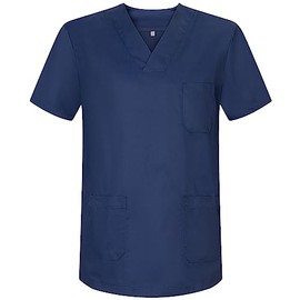MISEMIYA Medical Uniforms, Unisex Top, Nurse / Hospital Work Wear BZ-6801, navy