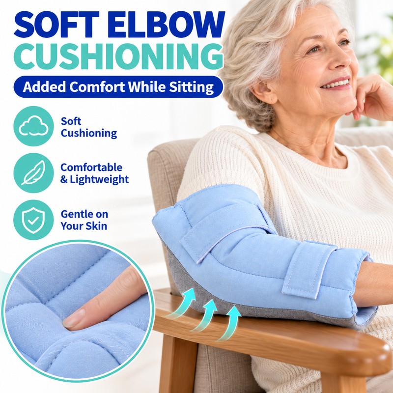 Reusable Padded Elbow Protectors for Elderly Adults – Soft Adjustable