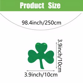 St Patricks Day Decorations, 3Pcs Clover Banner for St. Patrick's Day Decor, Irish Felt Shamrock Garland Banner Bunting for St Patrick's Day Decoration Irish Party Supplies
