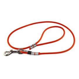 LENNIE BioThane Lead Round Diameter 8 mm 1 m Long with Hand Strap Neon Orange