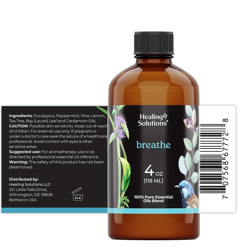 Healing Solutions Breathe Blend Essential Oil - 4 Fluid Ounces