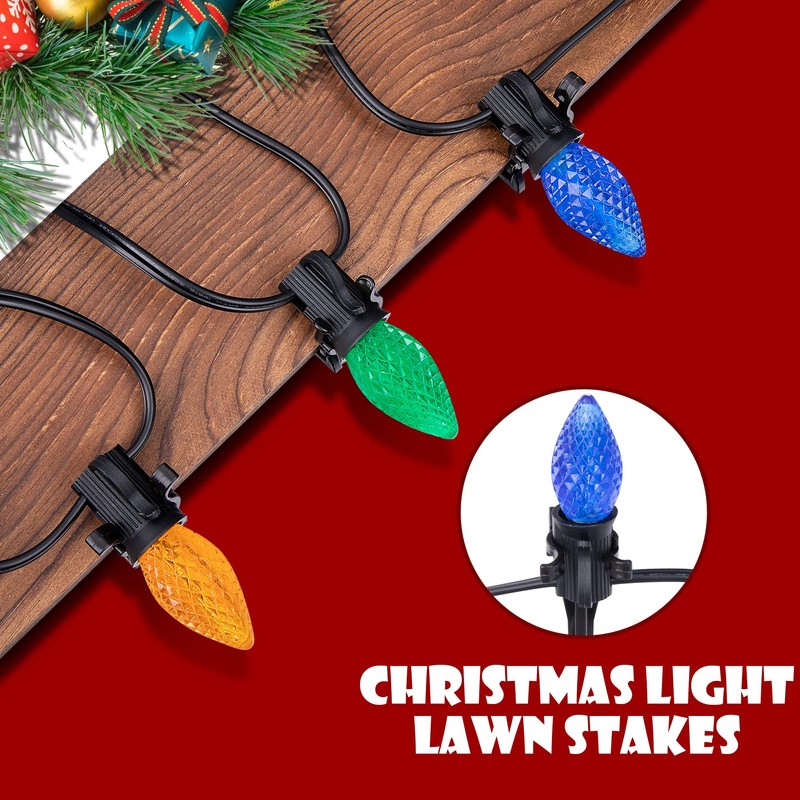Christmas Light Stakes,100pcs Yard Lawn Light Stakes for C7 C9