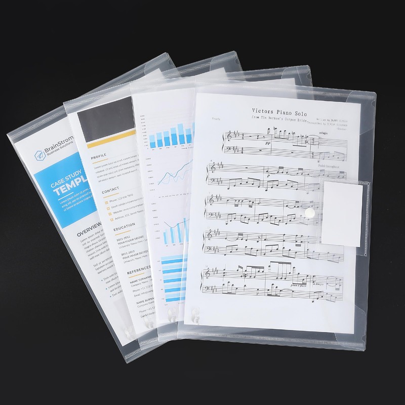 Mr. Pen- Clear Plastic Envelopes, 4 Pack, A4, Clear,Letter Size,