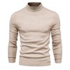 Cooleep Men's Turtleneck Pullover Solid Long Sleeve Warm Pullover Winter