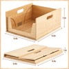 AceOrbit 2 Pack Bamboo Stackable Storage Box Open Front Foldable