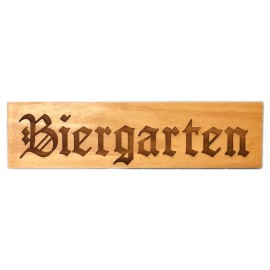 Shabby Sign Shoppe Biergarten German Bavarian Beer Garden SIGN Plaque ENGRAVED Wood Home Decor 24x7
