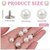 SOFPLATE 1 Box 100 Sets 10mm Pearl Brooch Buttons Pearl