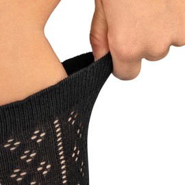 Piarini Dirndl Stockings Women's Long Costume Knee Socks with Crochet Look Cotton Long in White Black Size 1 Pair 35-38, 39-42. - 35-38