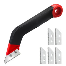 Grout Removal Tool, Tile Grout Remover Tiling Tools, Saw Angled Grout Scraping Rake with 5pcs Replacement Blade, Manual Grout Removal Tool for Tile Cleaning