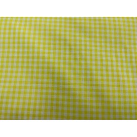 45” Wide 1/8” Gingham Yellow and White 65% Polyester/35% Cotton