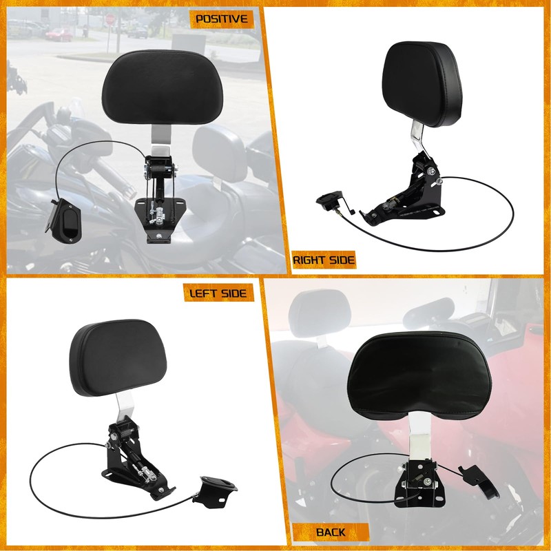 Adjustable Driver Backrest with Mount Rider Sissy Bar Fit for