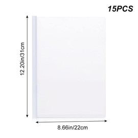 A4 Sliding Bar Binder, A4 Kunststoff Bericht Abdeckungen, 15 Stück Bericht Abdeckungen Ordner, Transparent Schiebebinder, Schiebebinder Für Zuhause Schule Büro Dokumente Klassifizierung, Weiß