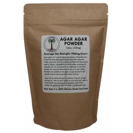 Landor Trading Company Agar Agar Powder 16oz (454 grams) - Average Gel Strength 700g/cm2