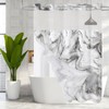 MitoVilla No Hooks Required Grey Shower Curtain Set with Snap-in