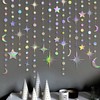 Iridescent Party Decorations Holographic Star Moon Circle Dot Garland Hanging