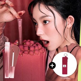 3CE 3CE Velvet Lip Tint Plush Velvet Pouch Keyring Pigtachio / 쓰리씨이 3CE벨벳 립 틴트 플러쉬 (증)벨벳 파우치 키링 피그타치오
