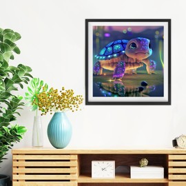 EOBROMD Turtle Diamond Painting Kits for Adults, 5D Animal Diamond Art Kits for Beginners, DIY Full Drill Diamond Dots for Home Wall Art Decor 30x30cm
