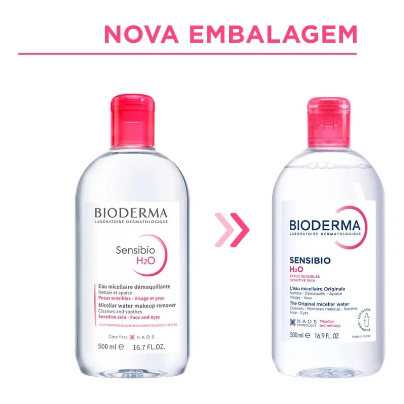 Agua Micelar Piel Sensible Bioderma Sensibio H2O Bomba 500ml