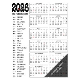 MiHeart 2026 - 12 Month MiHeart Magnetic Refrigerator Calendar 8.5"x11" (Nato Phonetic)