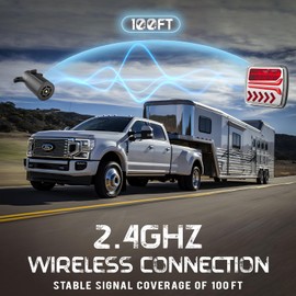 Wireless Trailer Lights Magnetic, Wireless LED Trailer Lights Kit, Rechargeable Portable Waterproof Towing Tail Lights for RV, Boat, Truck, Camper, Strobe Turn Signal Light, Brake Light, Running Light