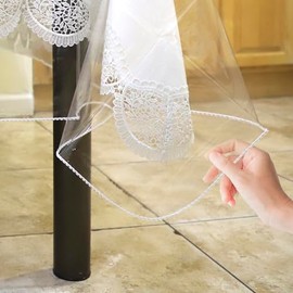 Clear Plastic Tablecloth Protector - 54 x 54 Inch, Vinyl PVC Table Cover for Indoor & Outdoor Use, Waterproof, Oil Spill Proof, Wipe Clean Rectangle Dining Table Protector