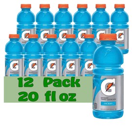 Gatorade Cool Blue Thirst Quencher Electrolyte Enhanced Sports Drink 20 fl oz Plastic Bottle 12 Pack